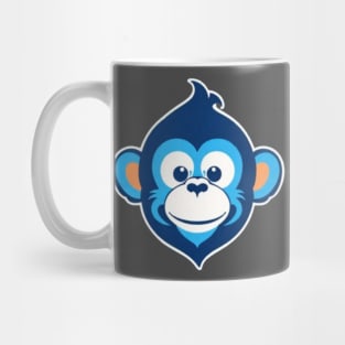 Happy Blue Monkey (Small Version) Mug